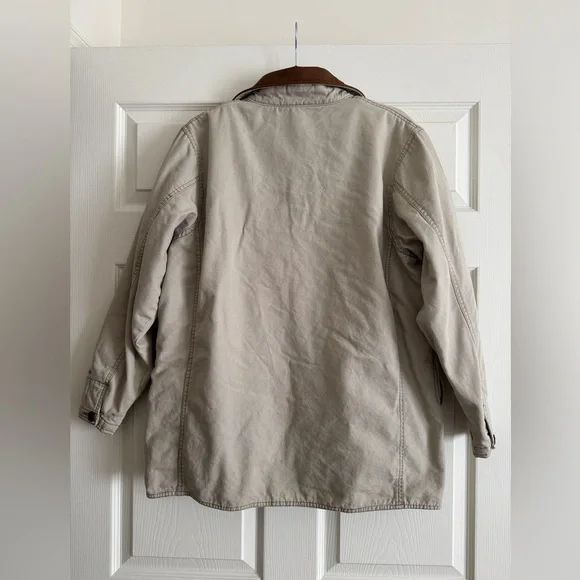 Woolrich Canvas Field Jacket | Fleece Lined | Leather Collar | Women’s M - Picture 4 of 10